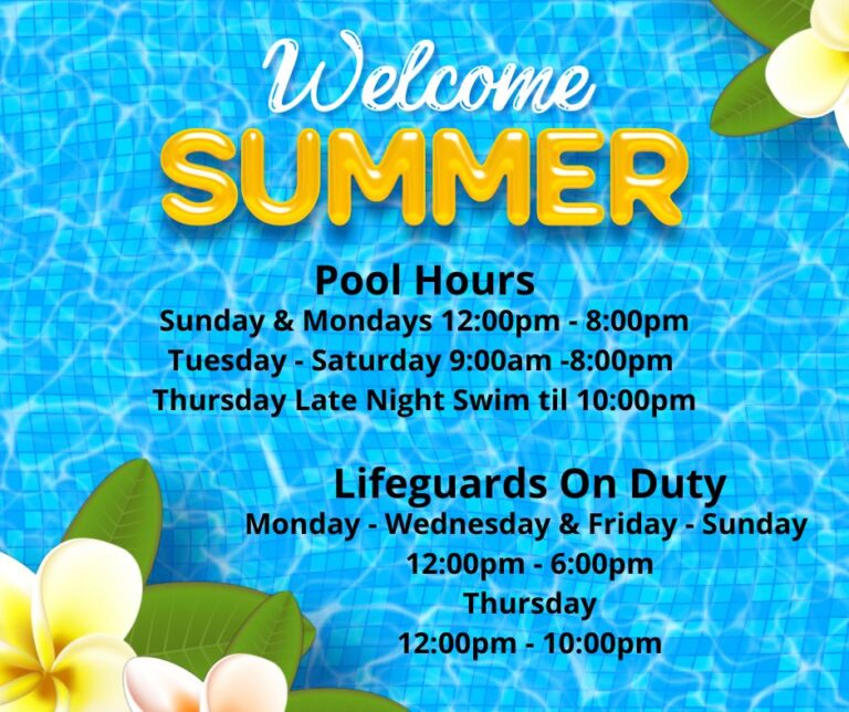 Greenwood Country Club Pool Hours & Menu